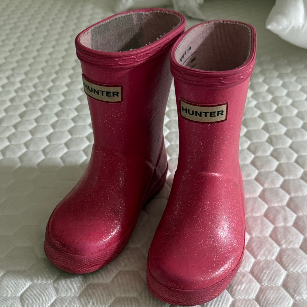 Hunter Fuchsia Sparkle Kids' Boots